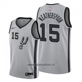 Maillot San Antonio Spurs Quinndary Weatherspoon No 15 Statement 2019-20 Gris