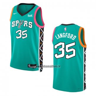 Maillot San Antonio Spurs Romeo Langford NO 35 Ville 2022-23 Vert