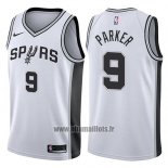 Maillot San Antonio Spurs Tony Parker No 9 2017-18 Blanc