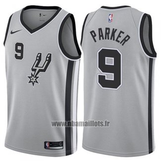 Maillot San Antonio Spurs Tony Parker No 9 2017-18 Gris