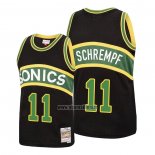 Maillot Seattle Supersonics Detlef Schrempf No 11 Mitchell & Ness 1994-95 Noir