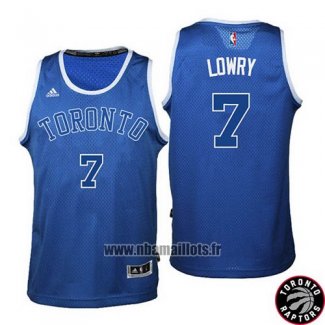 Maillot Tornto Raptors Kyle Lowry No 7 Retro Bleu