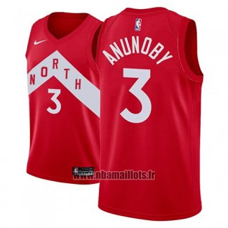 Maillot Tornto Raptors Og Anunoby No 3 Earned 2018-19 Rouge