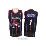 Maillot Tornto Raptors Tracy McGrady No 1 Hardwood Classics Noir