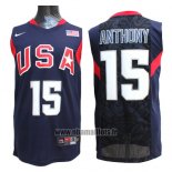 Maillot USA 2008 Anthony No 15 Bleu