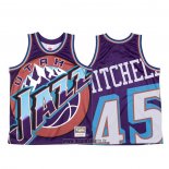 Maillot Utah Jazz Donovan Mitchell NO 45 Mitchell & Ness Big Face Volet