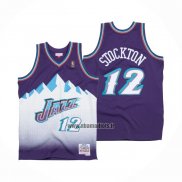 Maillot Utah Jazz John Stockton No 12 Hardwood Classics Throwback 1996-97 Volet