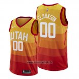 Maillot Utah Jazz Jordan Clarkson No 00 Ville Edition Orange