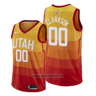 Maillot Utah Jazz Jordan Clarkson No 00 Ville Edition Orange