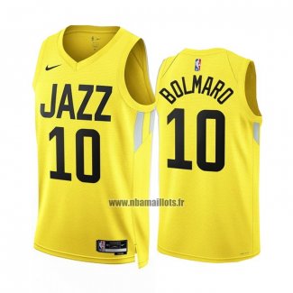 Maillot Utah Jazz Leandro Bolmaro NO 10 Icon 2022-23 Jaune