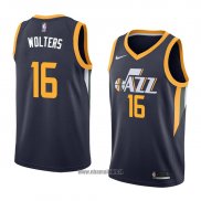 Maillot Utah Jazz Nate Wolters No 16 Icon 2018 Bleu