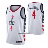 Maillot Washington Wizards Russell Westbrook NO 4 Ville 2020-21 Blanc