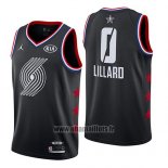 Maillot All Star 2019 Portland Trail Blazers Damian Lillard No 0 Noir