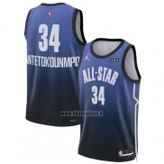 Maillot All Star 2023 Milwaukee Bucks Giannis Antetokounmpo NO 34 Bleu