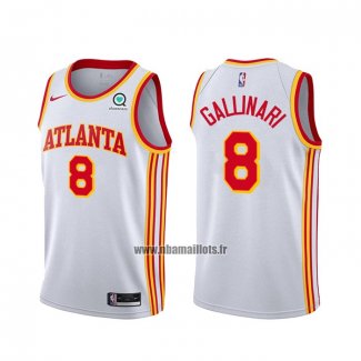 Maillot Atlanta Hawks Danilo Gallinari No 8 Association 2020-21 Blanc