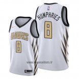 Maillot Atlanta Hawks Isaac Humphries No 8 Ville Blanc