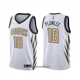 Maillot Atlanta Hawks Miles Plumlee NO 18 Ville Blanc