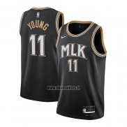 Maillot Atlanta Hawks Trae Young No 11 Ville 2020-21 Noir