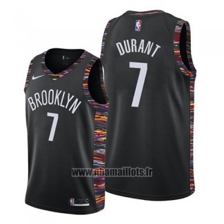 Maillot Brooklyn Nets Kevin Durant No 7 Ville 2019-20 Noir