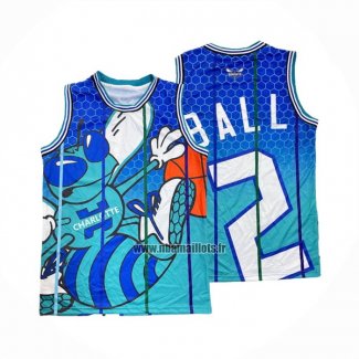 Maillot Charlotte Hornets Lamelo Ball NO 2 Mitchell & Ness Big Face Vert