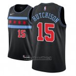 Maillot Chicago Bulls Chandler Hutchison No 15 Ville 2018-19 Noir