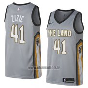 Maillot Cleveland Cavaliers Ante Zizic No 41 Ville 2018 Gris