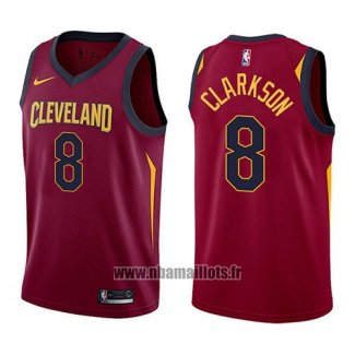 Maillot Cleveland Cavaliers Jordan Clarkson No 8 Icon 2017-18 Rouge