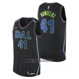 Maillot Dallas Mavericks Dirk Nowitzki No 41 Ville 2017-18 Noir