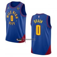 Maillot Denver Nuggets Christian Braun NO 0 Statement 2022-23 Bleu