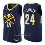 Maillot Denver Nuggets Mason Plumlee Ville No 24 2017-18 Bleu