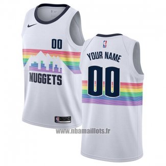 Maillot Denver Nuggets Personnalise Ville Edition Blanc