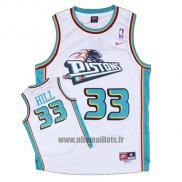 Maillot Detroit Pistons Grant Hill No 33 Retro Blanc2