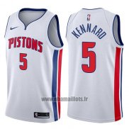 Maillot Detroit Pistons Luke Kennard No 5 Association 2017-18 Blanc