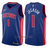 Maillot Detroit Pistons Reggie Jackson No 1 Icon 2017-18 Bleu