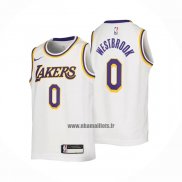 Maillot Enfant Los Angeles Lakers Russell Westbrook NO 0 Association 2022-23 Blanc