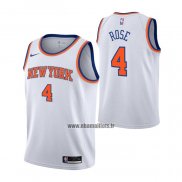 Maillot Enfant New York Knicks Derrick Rose NO 4 Association Blanc
