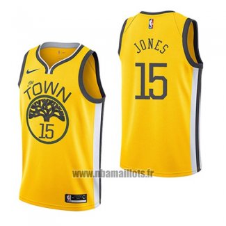 Maillot Golden State Warriors Damian Jones No 15 Earned 2018-19 Jaune