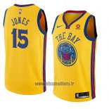 Maillot Golden State Warriors Damian Jones No 15 Ville 2018 Jaune