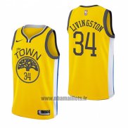 Maillot Golden State Warriors Shaun Livingston No 34 Earned 2018-19 Jaune