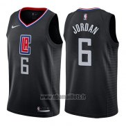 Maillot Los Angeles Clippers Deandre Jordan No 6 Statement 2019 Noir