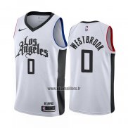 Maillot Los Angeles Clippers Russell Westbrook NO 0 Ville Blanc