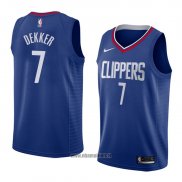 Maillot Los Angeles Clippers Sam Dekker No 7 Icon 2018 Bleu