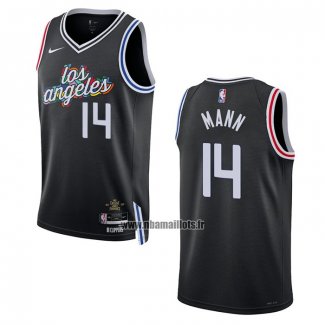 Maillot Los Angeles Clippers Terance Mann NO 14 Ville 2022-23 Noir