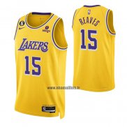 Maillot Los Angeles Lakers Austin Reaves NO 15 Icon 2022-23 Jaune