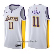 Maillot Los Angeles Lakers Brook Lopez No 11 2017-18 Blanc