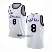 Maillot Los Angeles Lakers Kobe Bryant NO 8 Ville 2022-23 Blanc