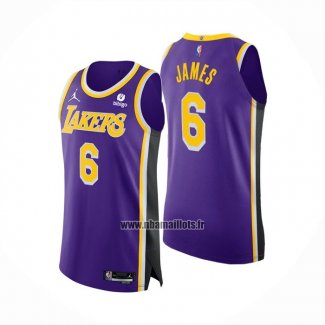 Maillot Los Angeles Lakers LeBron James NO 6 Statement Authentique Volet