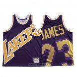 Maillot Los Angeles Lakers Lebron James NO 23 Mitchell & Ness Big Face Volet