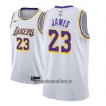 Maillot Los Angeles Lakers Lebron James No 23 Association 2018-19 Blanc