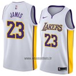 Maillot Los Angeles Lakers Lebron James No 23 Association 2018 Blanc